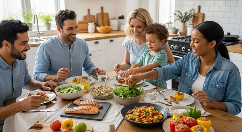 healthy dinner, family cooking, simple recipes
