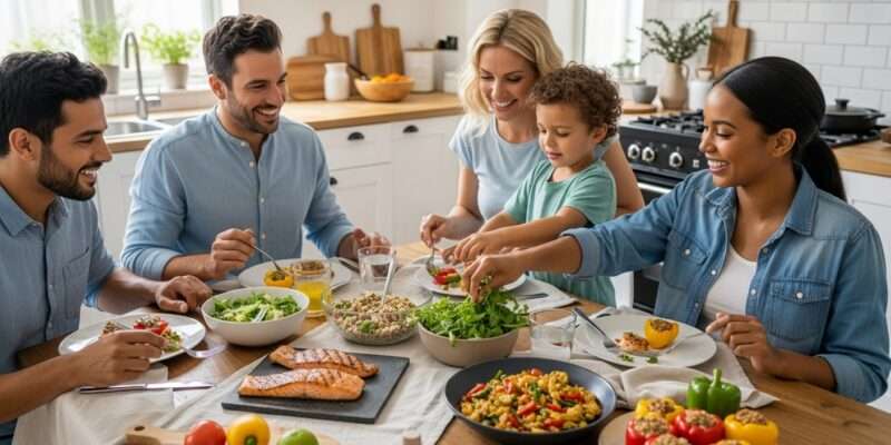 healthy dinner, family cooking, simple recipes