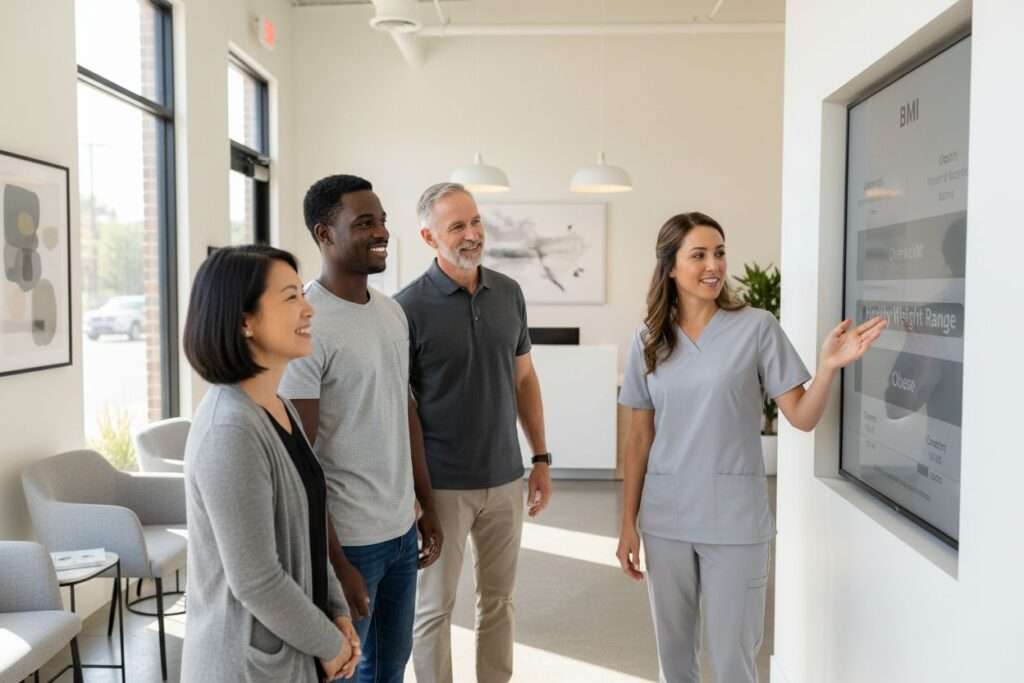 healthy weight range, clinic, people