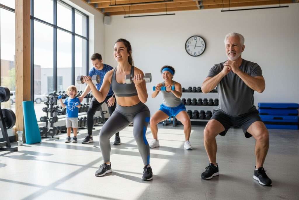 strength training diverse people gym