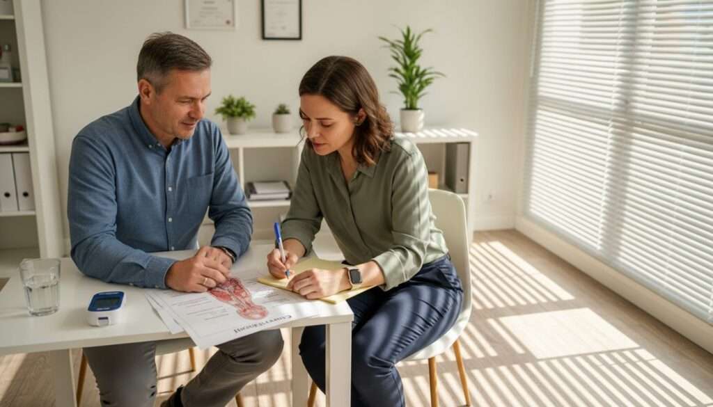 Nutritionist discussing weight management with patient