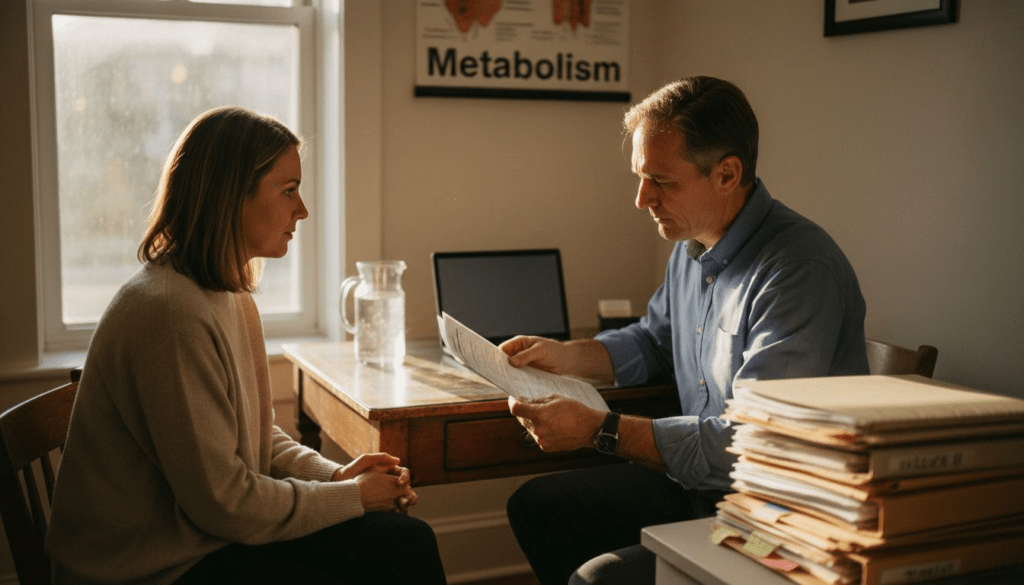 Doctor discussing metabolic health report