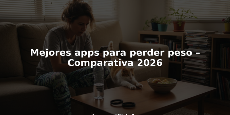 Una mujer aprovecha su tiempo libre en casa usando una app de ejercicios mientras descansa en el sofá.