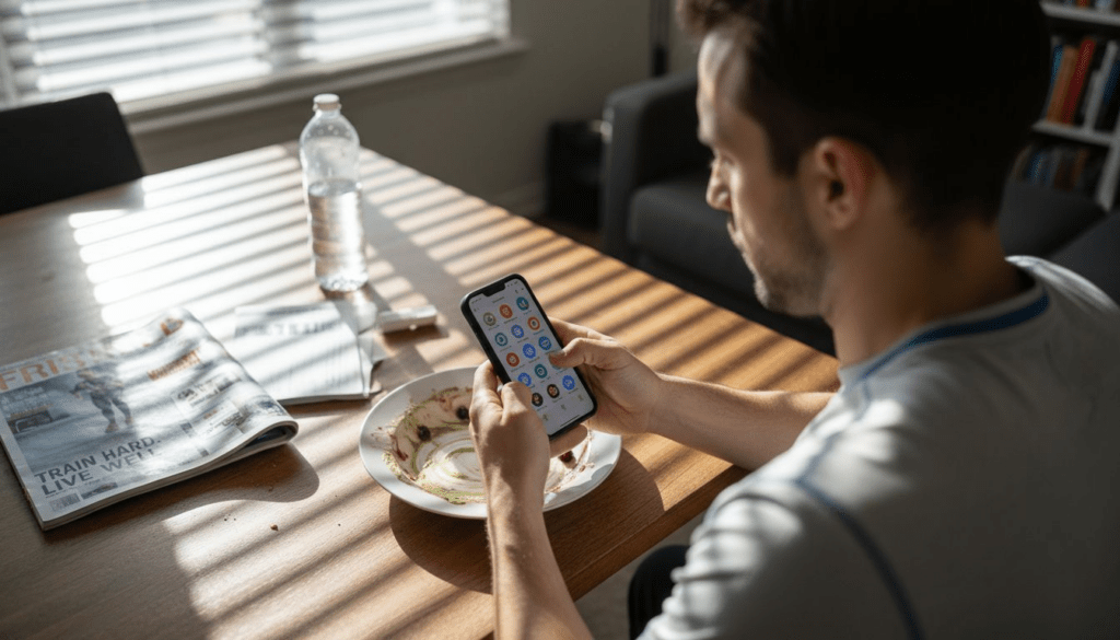 Man choosing weight tracking app alternatives