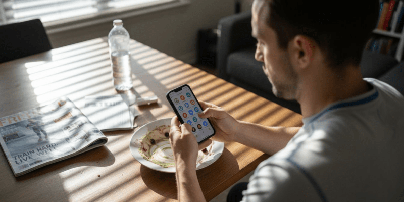 Man choosing weight tracking app alternatives